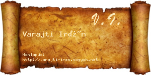 Varajti Irén névjegykártya